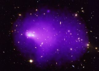 Abell 2146 is a massive structure that formed when two galaxy clusters collided. Chandra data is shown in blue overlaid on Hubble data.