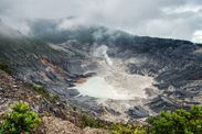 Indonesia volcano eruption ring of fire Tangkuban Parahu Bandung video