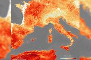 Heatwave weather temperature Europe heatwave 2019 satellite scans heat