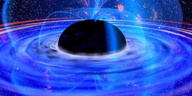 An artist's impression of a black hole accretion disk.