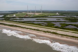 Personnel at NASA's Kennedy Space Center conducted an aerial survey to look for damage after Hurricane Dorian hit.