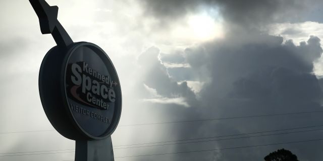 CAPE CANAVERAL, - AUGUST 31: Storm clouds appear near the Kennedy Space Center as Hurricane Dorian approaches Florida, on Aug. 31, 2019 in Cape Canaveral, Florida.