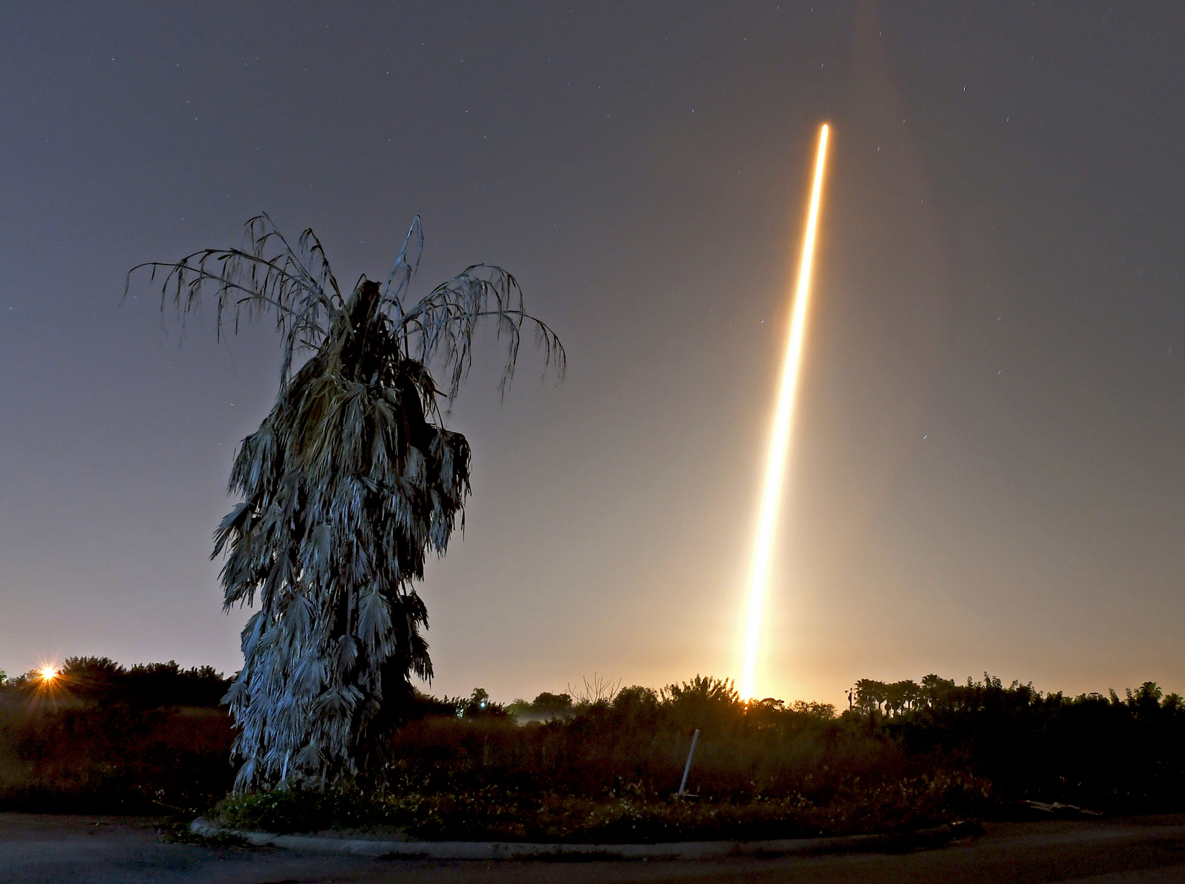 The SpaceX Falcon 9 rocket launches from NASA's pad 39A from Viera, Fla. March 2, 2019. 