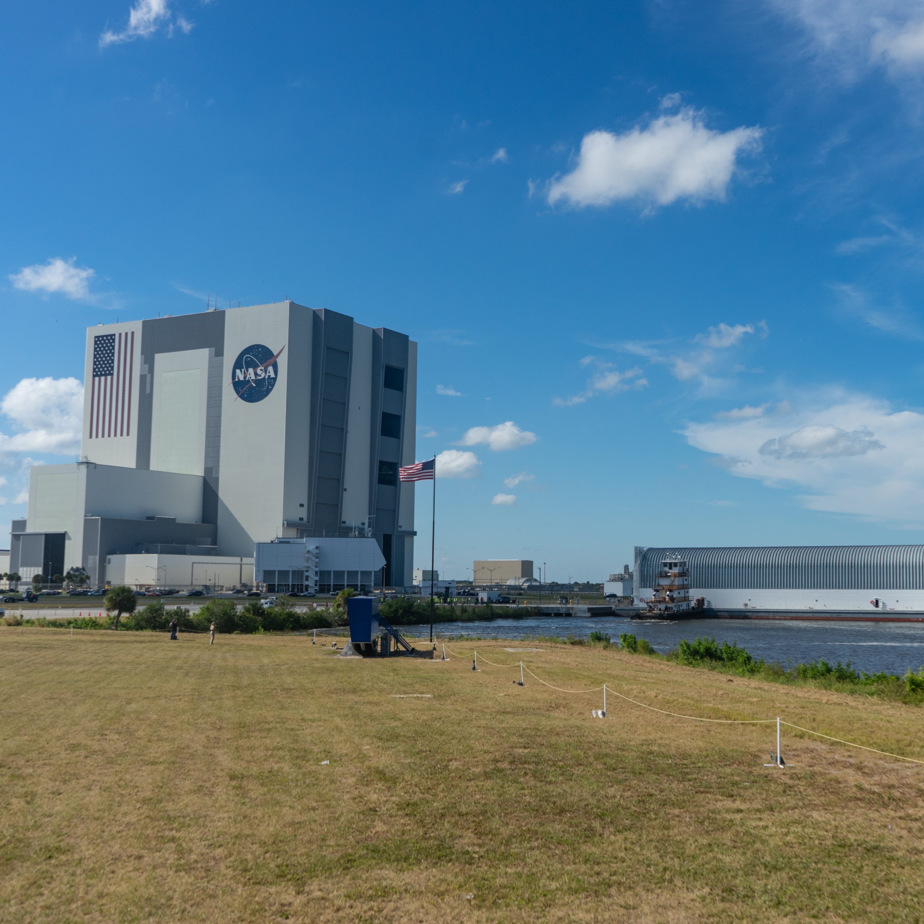 NASA's Pegasus barge arrives at Kennedy Space Center with SLS hardware