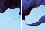 Antarctica iceberg Amery Ice Shelf calving massive iceberg broke off