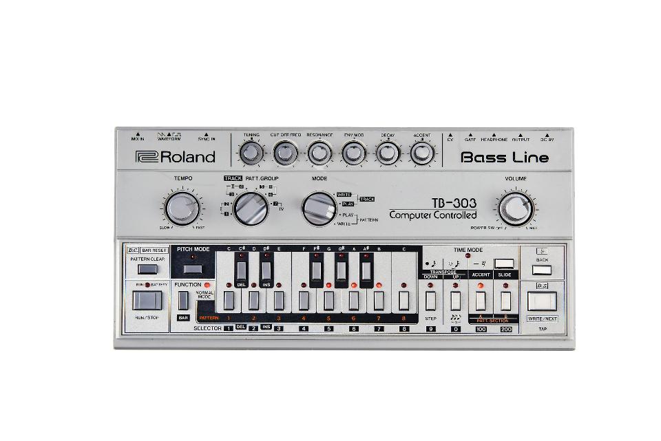 A Roland TB-303 Bass Line synthesizer