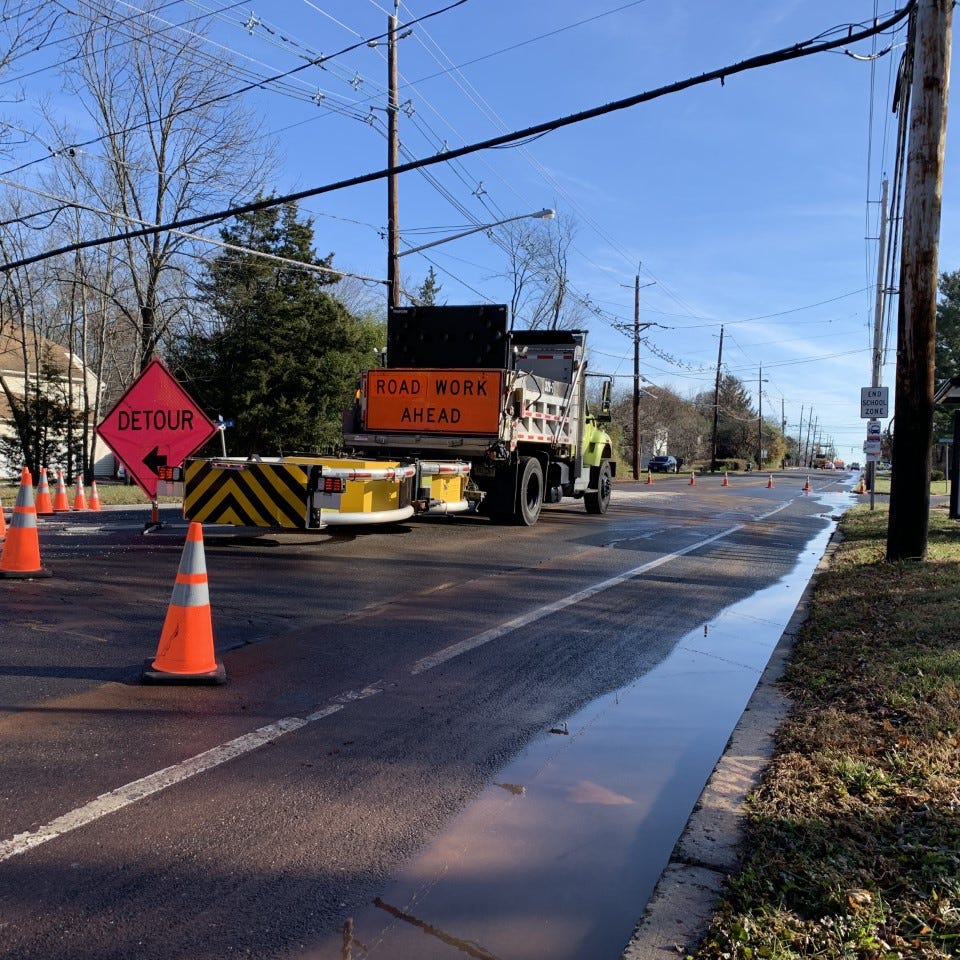 A water main broke on Finderne and Union avenues in Bridgewater causing detours.