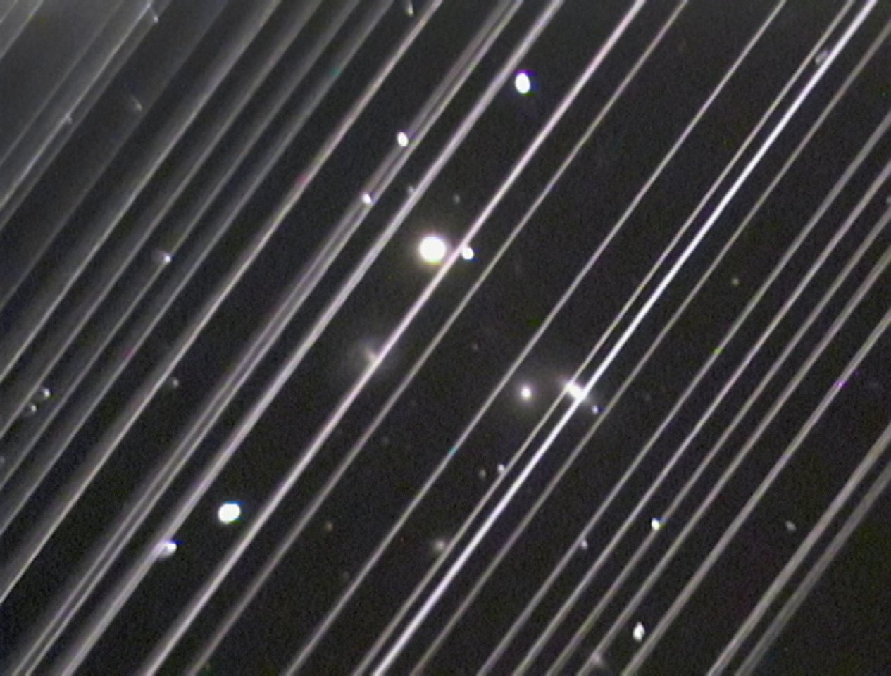 Starlink trails across an image taken by the Lowell Observatory in Arizona