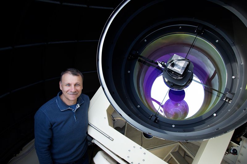 Gennady Borisov with his 0.65 m telescope