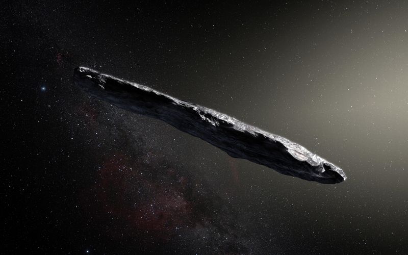 Artist’s impression of the interstellar asteroid ‘Oumuamua