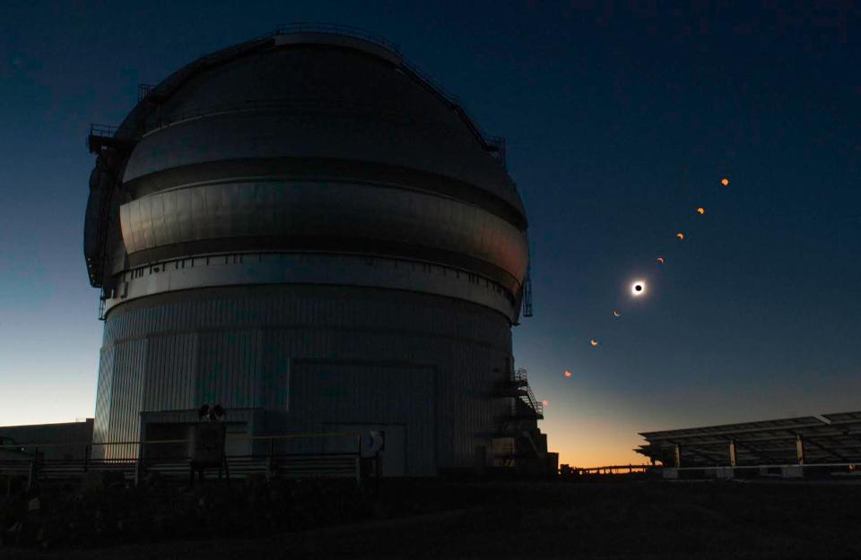 The LSST is being built next to the Gemini South Observatory on Cerro Pachón in Chile on a sight where astronomers witnessed a two-minute total solar eclipse on July 2, 2019. 