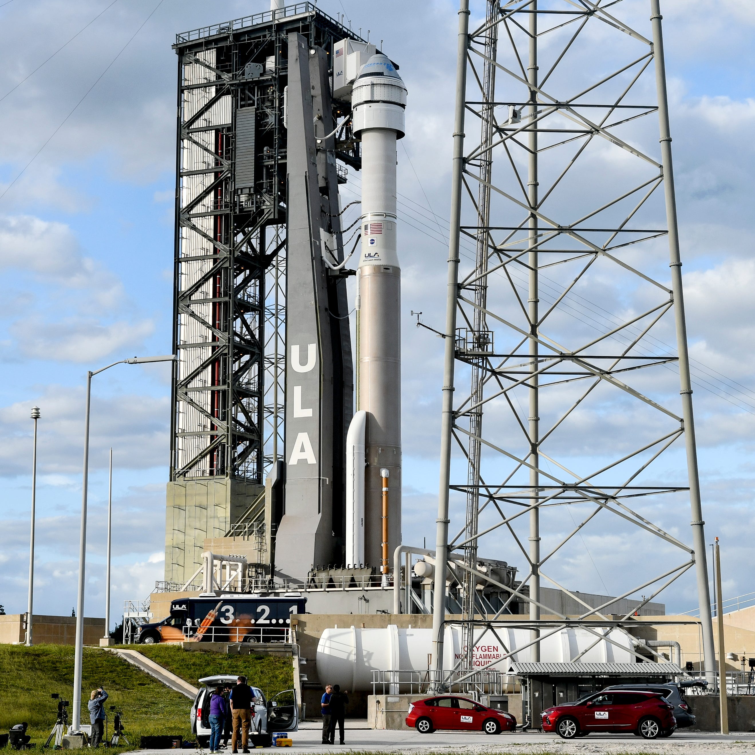 Boeing's Starliner crew capsule sits atop an Atlas V rocket Thursday afternoon prior to it's scheduled liftoff early Friday morning. This launch is the first test flight for the vehicle to the International Space Station.