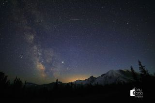 A meteor, Jupiter and the Milky Way galaxy light up the night sky above the snow-capped Mount Rainier in Washington state in this stunning image by astrophotographer Tony Corso. He captured the photo during the peaks of two dueling meteor showers, the Southern Delta Aquariids and the Alpha Capricornids on July 29. 