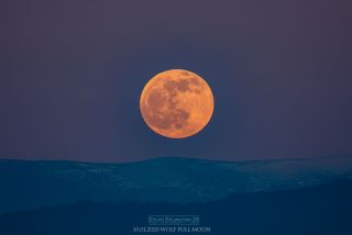 The Full Wolf Moon rises above the mountains near Kuratica, Macedonia, in this photo taken by Stojan Stojanovski on Jan. 10, 2020. 