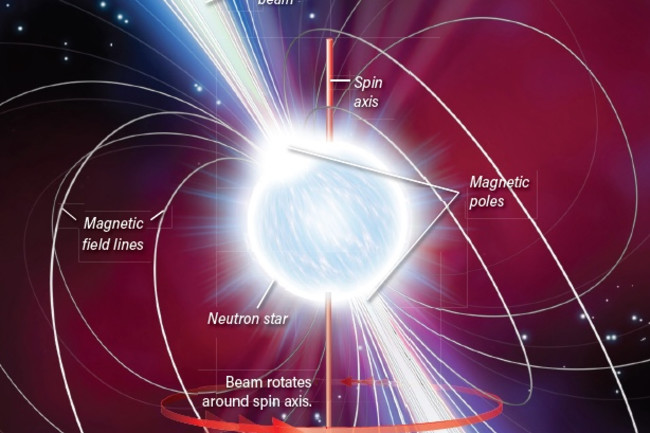 A star shown with magnetic field lines, and jets extending from its poles.