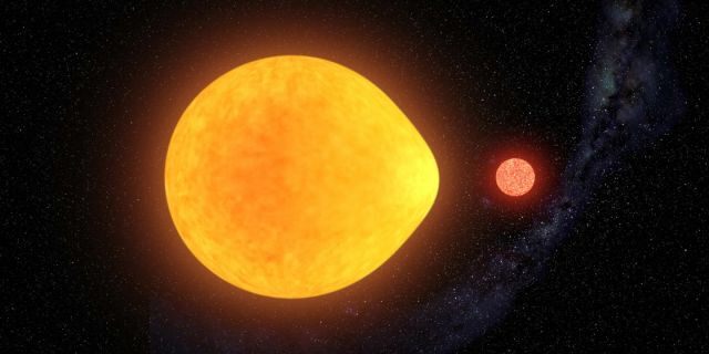 An artist's impression of the star and its red dwarf "companion". (Gabriel Pérez Díaz, IAC)