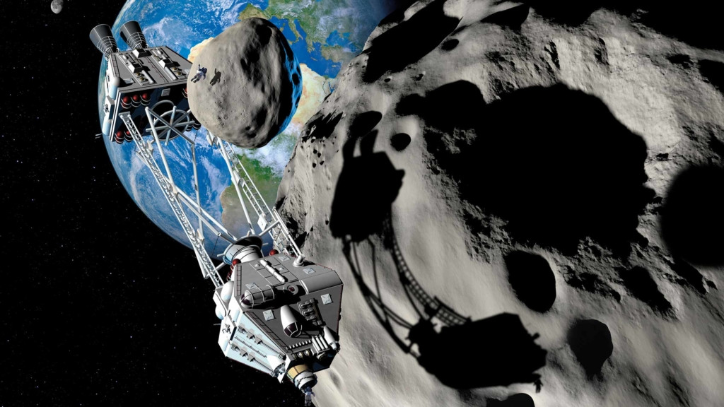  An artist's impression of astronauts visiting asteroids