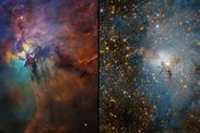 NASA news star brighter than Sun Herschel 36 Lagoon Nebula Hubble telescope pictures