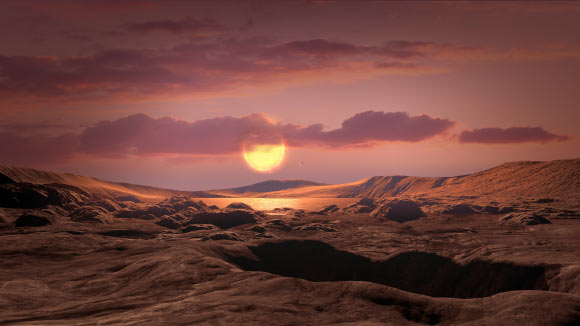 An illustration of what Kepler-1649c could look like from its surface. Image credit: NASA’s Ames Research Center / Daniel Rutter.