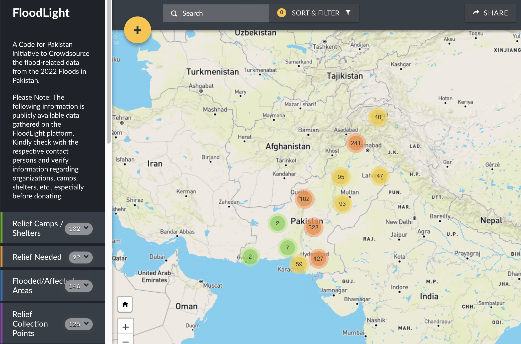 In the recent Pakistani floods, Code for Pakistan launched Floodlight, a crowdsourcing initiative for collecting flood-related data