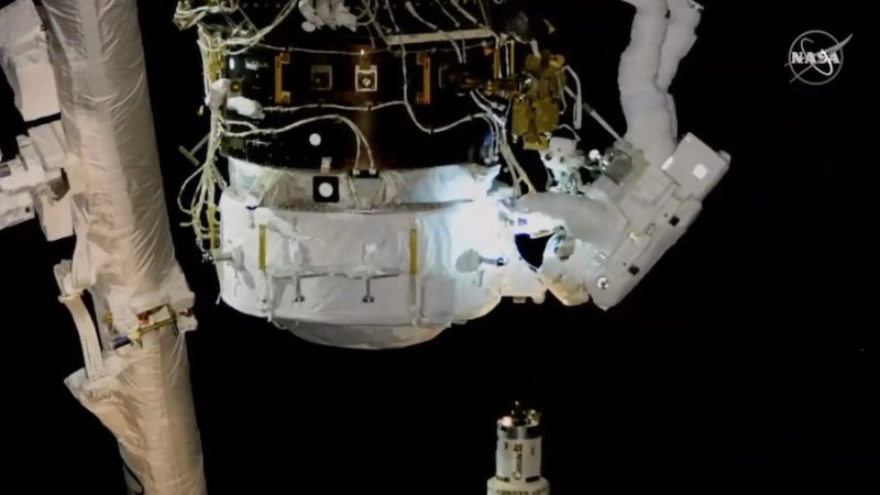 Spacewalkers help install new space station docking port – Spaceflight Now