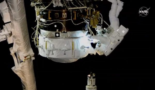 Spacewalkers help install new space station docking port – Spaceflight Now