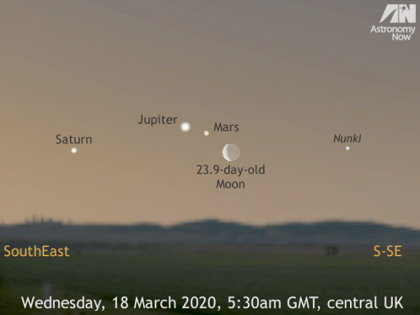 See the old Moon join a dawn planetary parade, 18–19 March – Astronomy Now Online