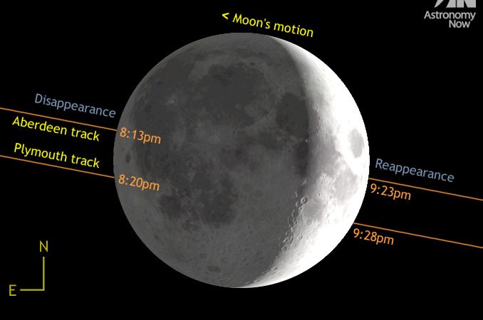 Star Epsilon (ε) Tauri plays hide and seek with the crescent Moon on 29 March – Astronomy Now Online